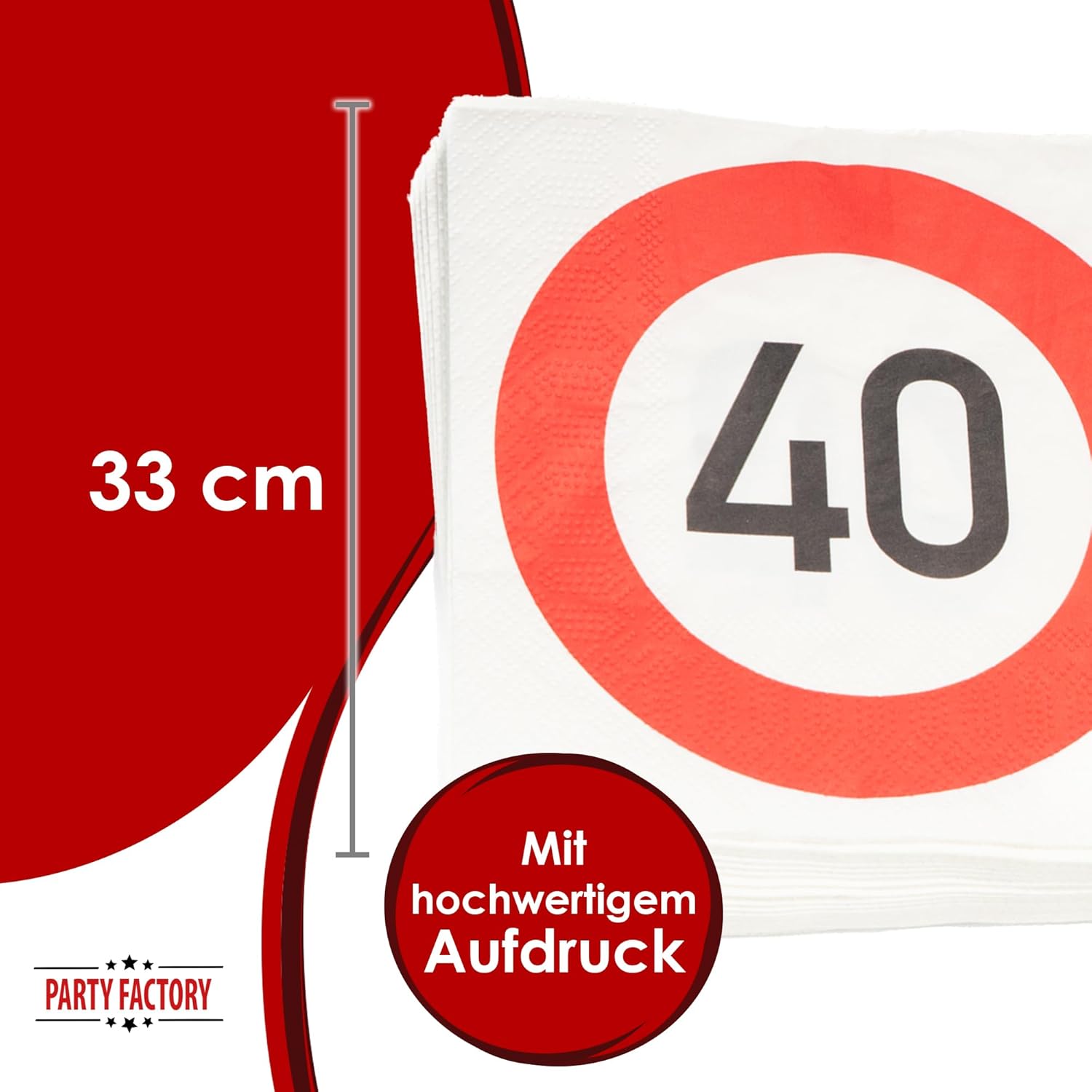 Happy Birthday 40 napkins 3-ply 20s 2