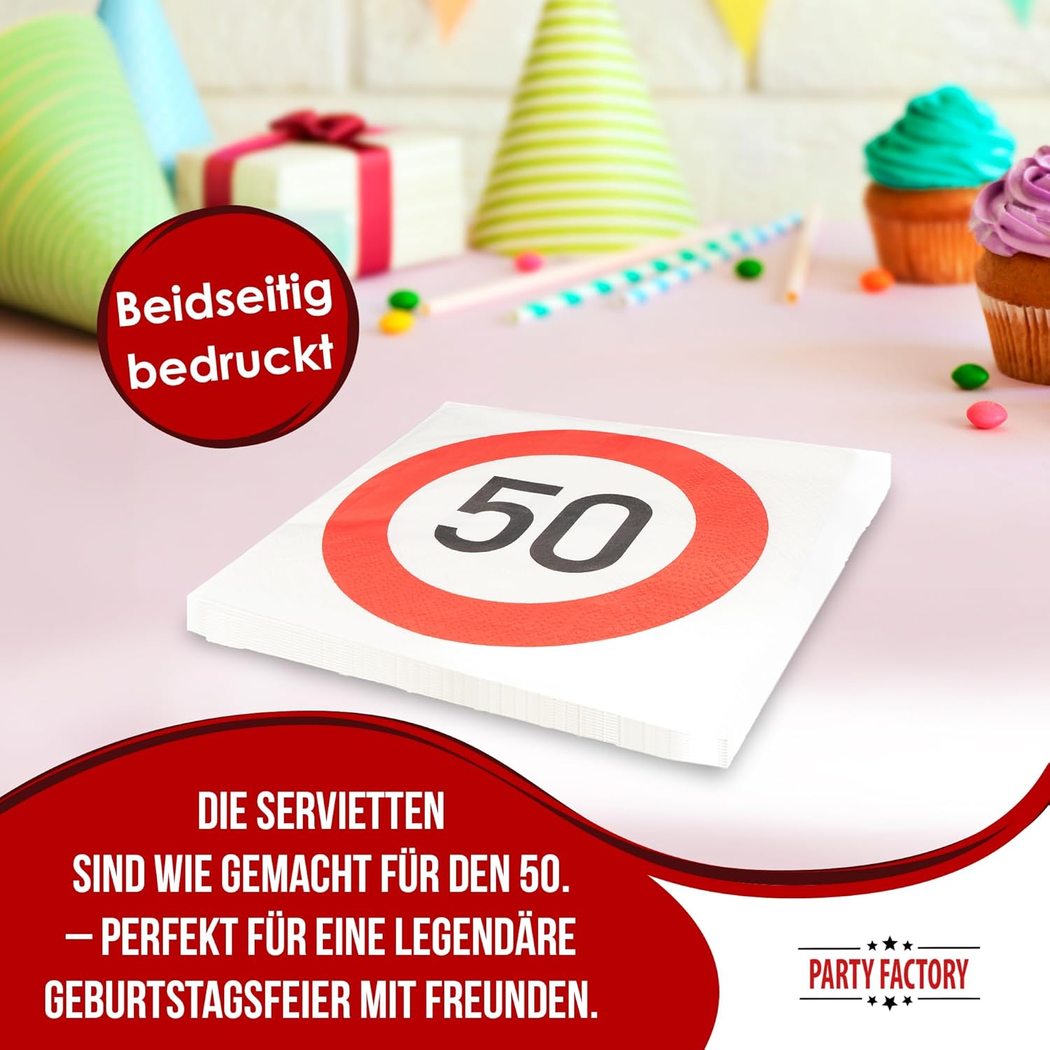 Happy Birthday 50 Servietten 3-lagig 20er 3