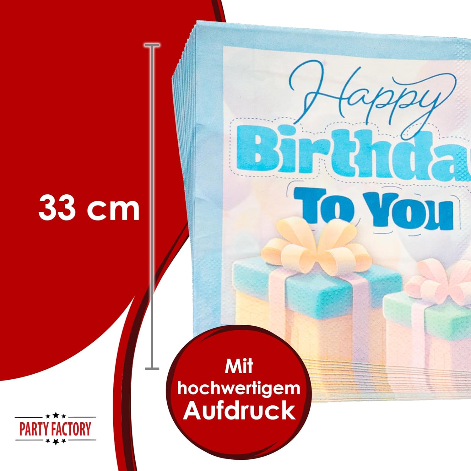 Happy Birthday Pastel Napkins 3-ply 20s 14