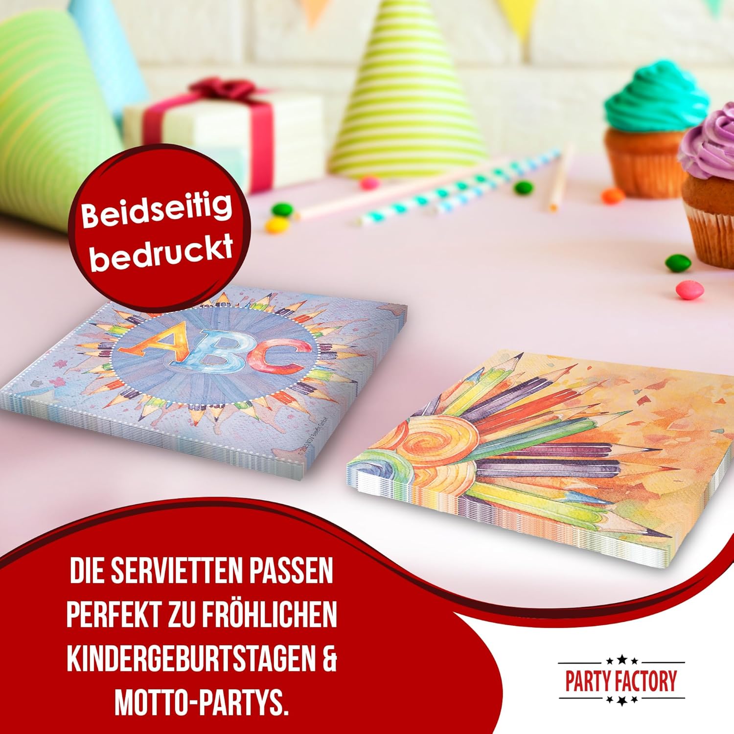 Back to School neutral napkins 3-ply 20 pieces 3