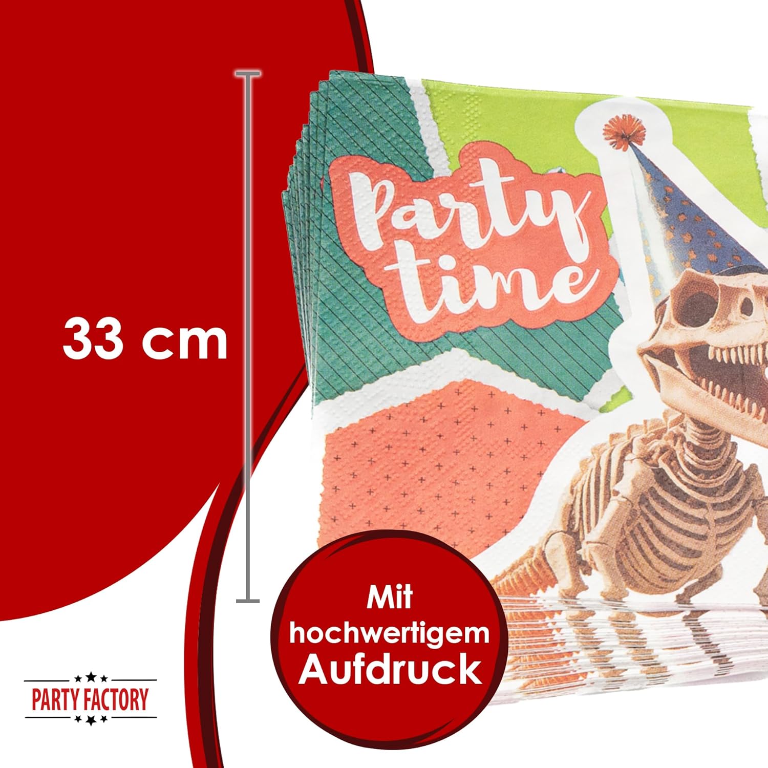 Dino Skelett Servietten 3-lagig 20er