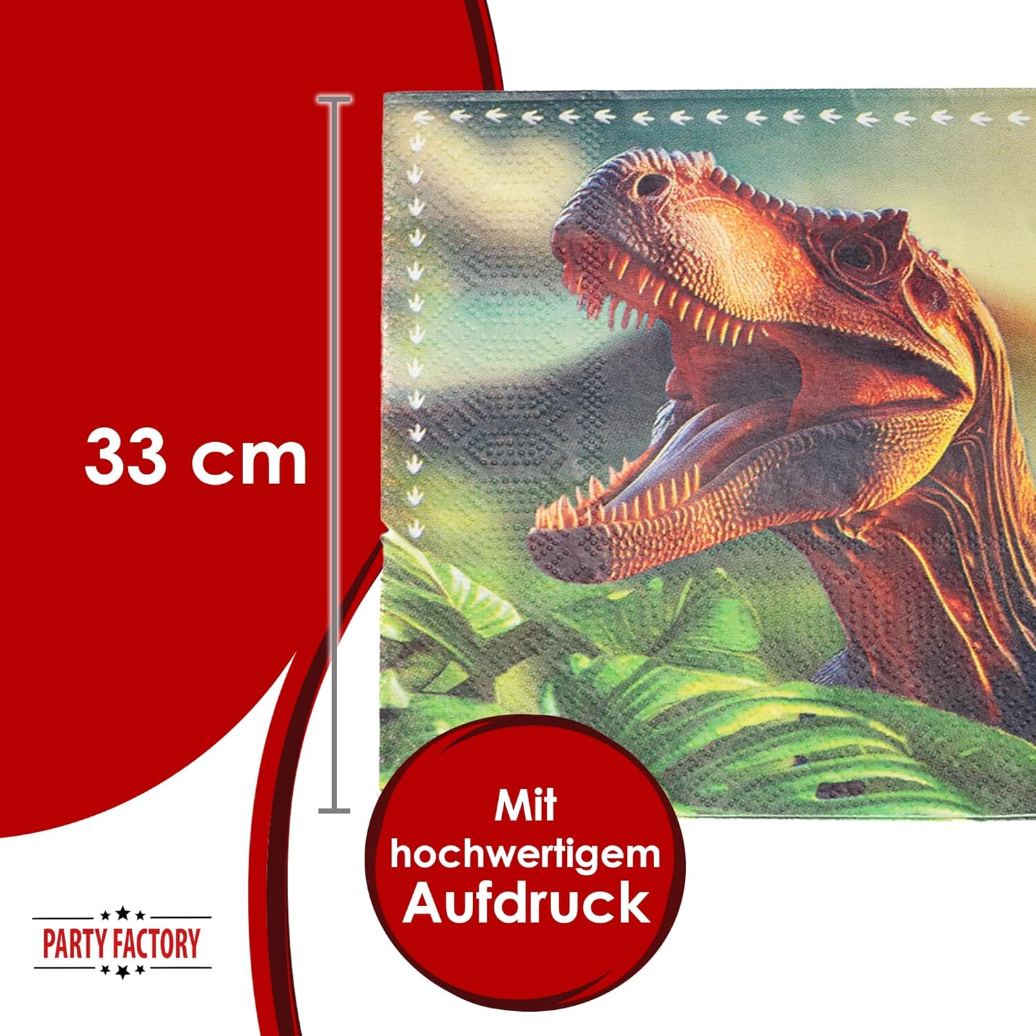 Dino Realistic Napkins 3-ply 20pcs 4