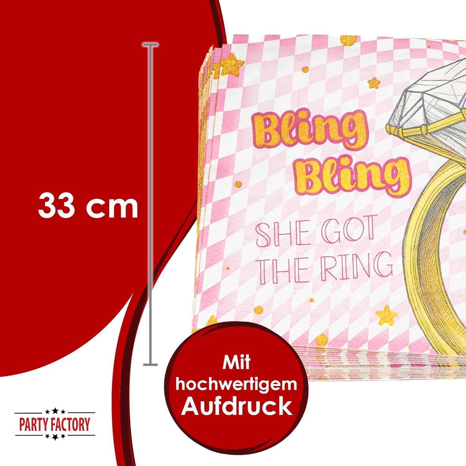 Bachelorette Bling Bling napkins 3-ply 20s 2
