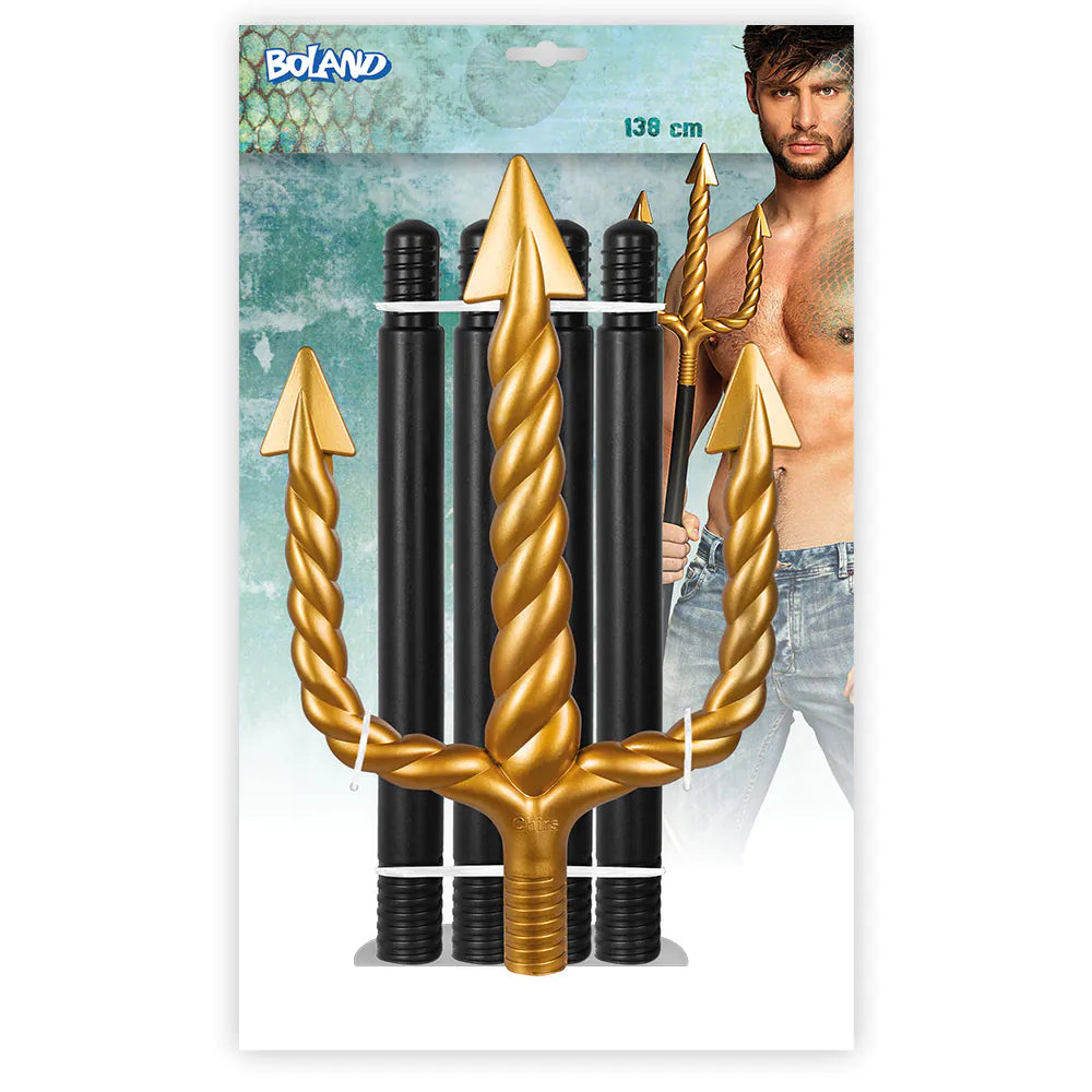 Neptune Trident 5-piece 138 cm – golden fork for costume carnival &amp; Mardi Gras 6