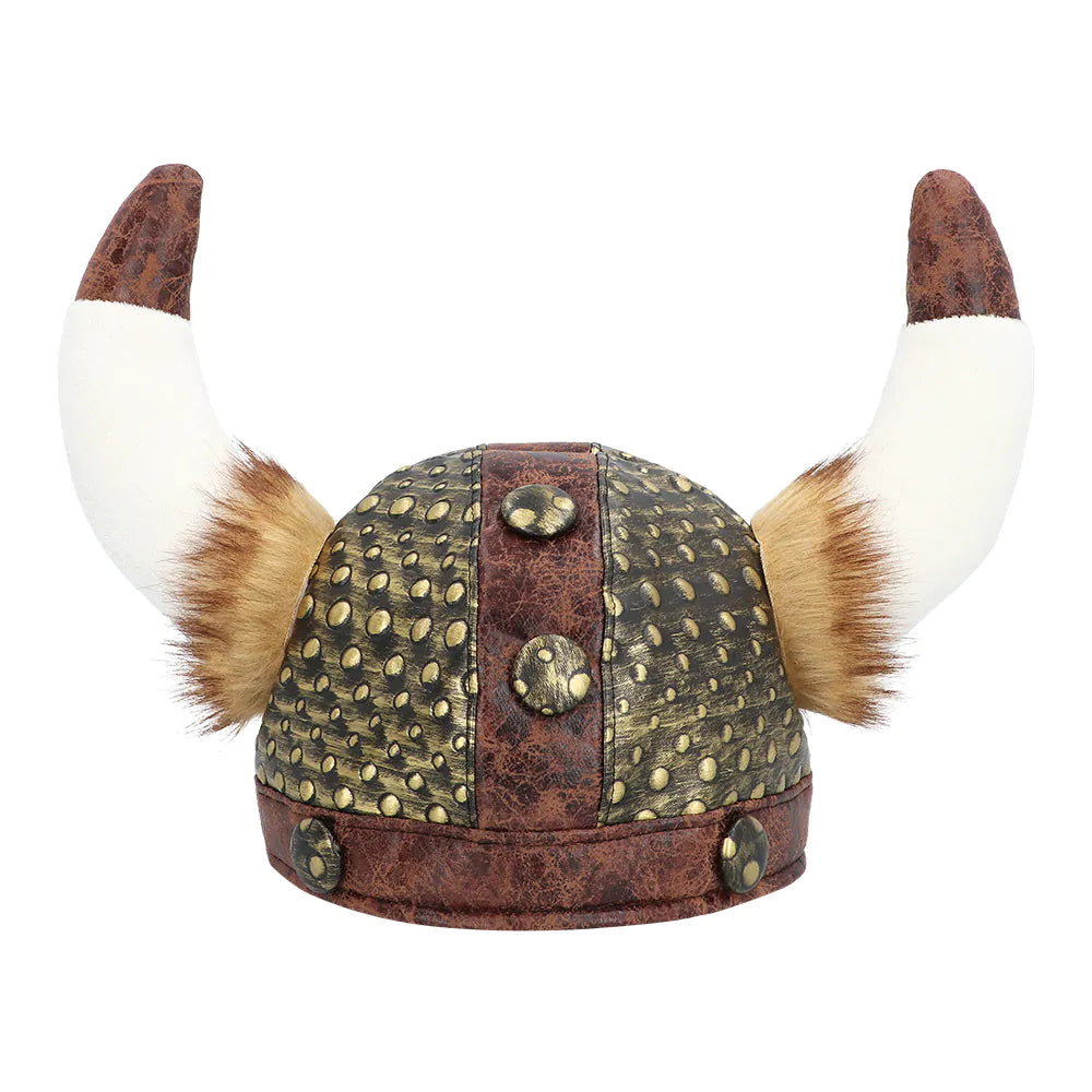 Plüsch Wikingerhelm Harald – Kostüm Helm mit Hörnern für Karneval & Party 2