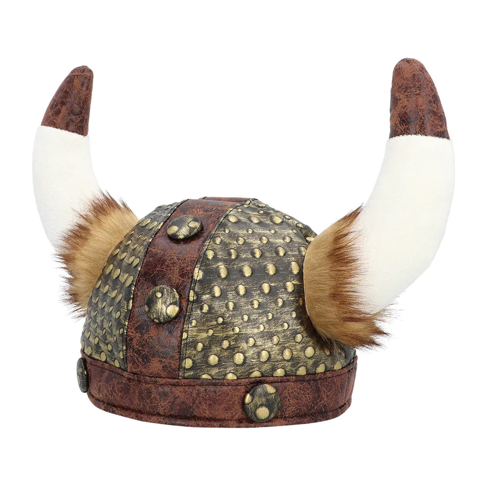 Plüsch Wikingerhelm Harald – Kostüm Helm mit Hörnern für Karneval & Party 4