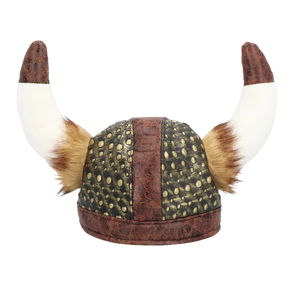 Plüsch Wikingerhelm Harald – Kostüm Helm mit Hörnern für Karneval & Party 6