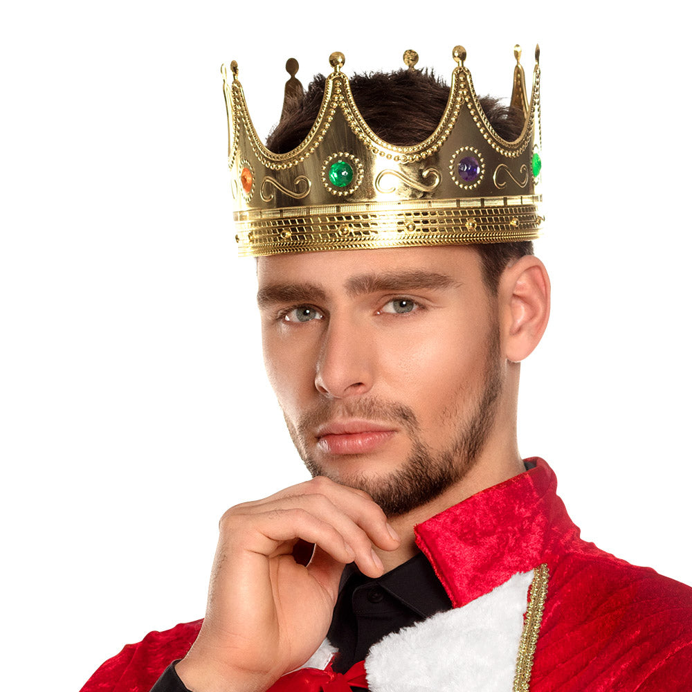 King's Crown – Golden Crown with Gemstones for Ruler Costume &amp; Carnival 1