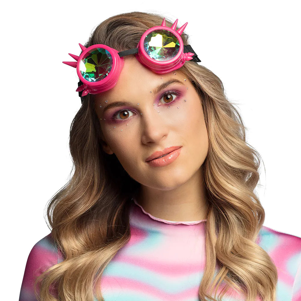 Party glasses festival pink – Neon prism glasses for rave, carnival &amp; Pride 3