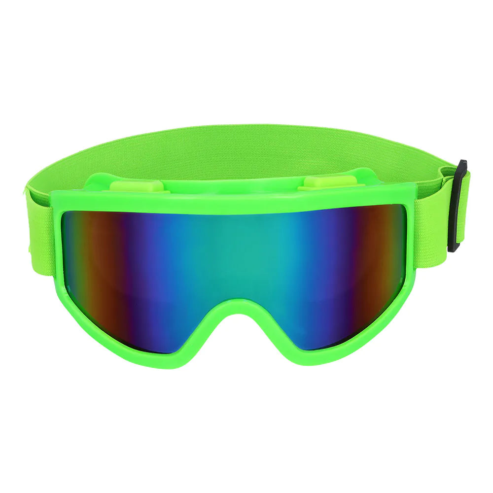 Party Skibrille neongrün UV – Neon Festival Brille mit Spiegelgläsern für Rave 2
