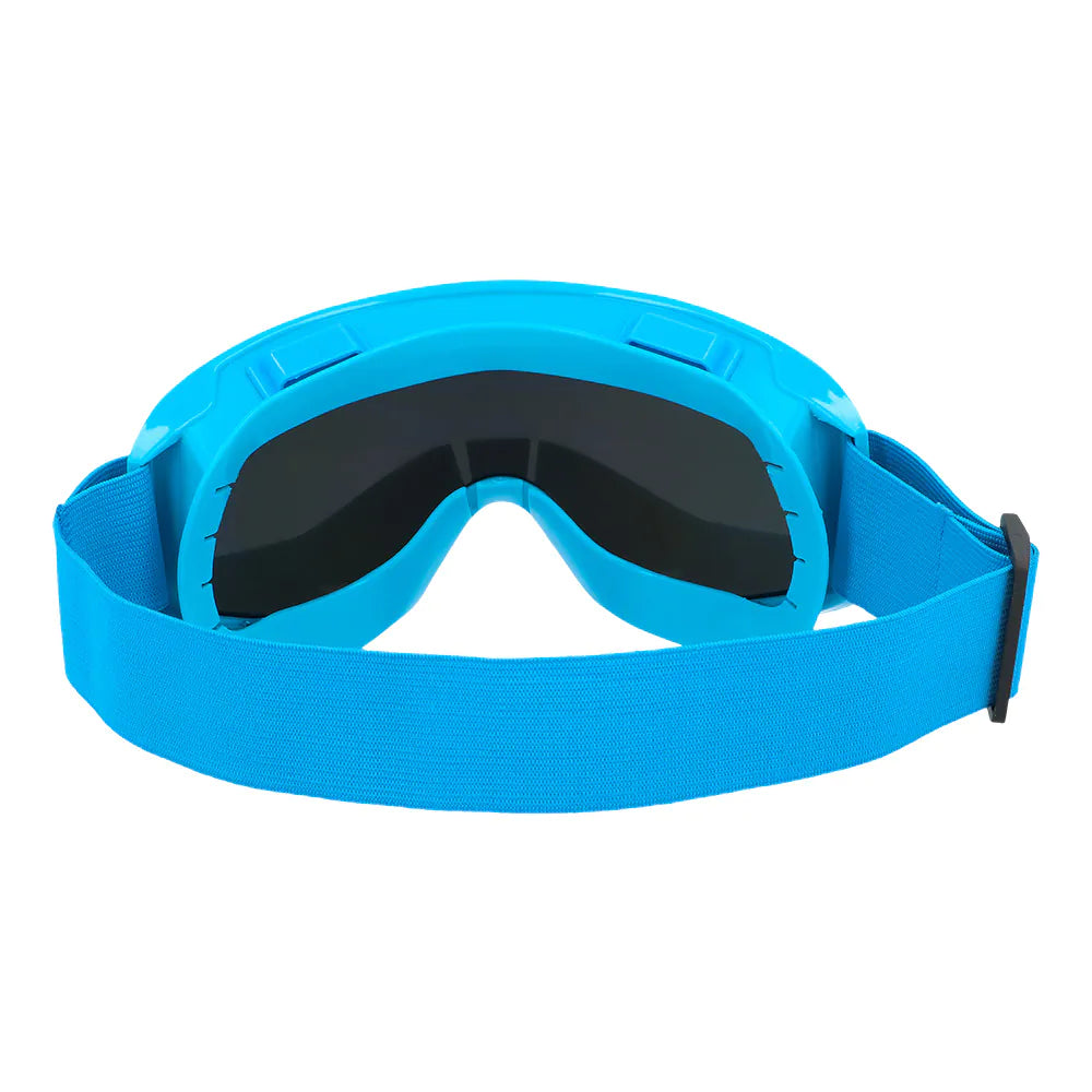 Party ski goggles neon blue UV – Neon festival goggles with mirrored lenses for raves 5