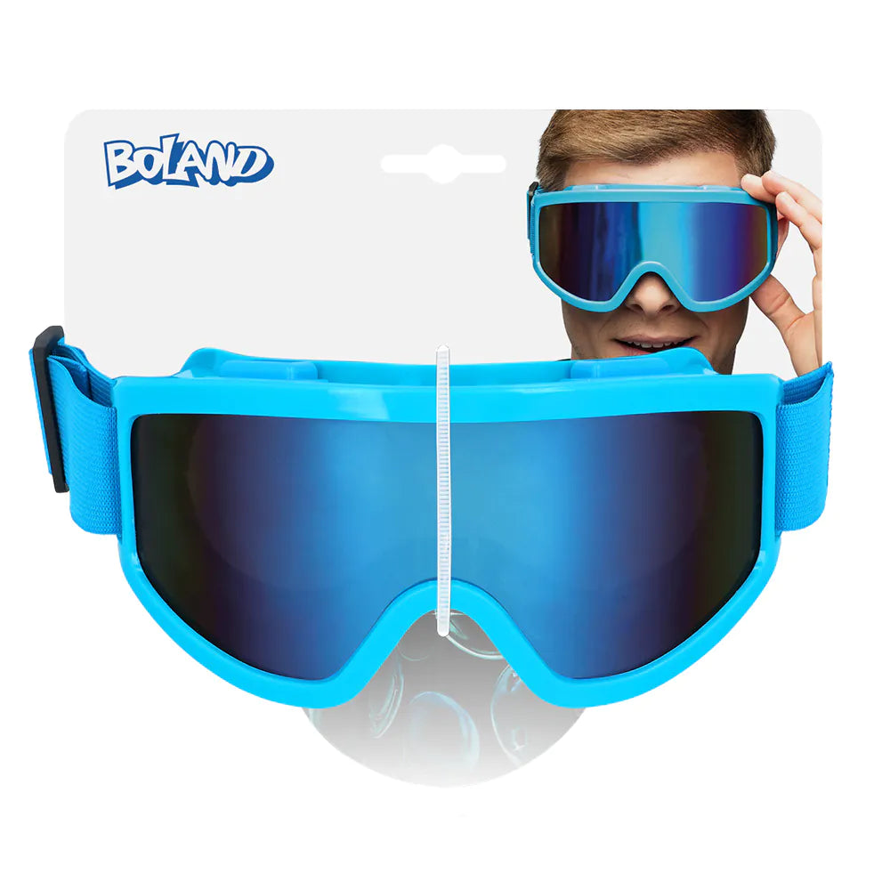 Party ski goggles neon blue UV – Neon festival goggles with mirrored lenses for raves 6