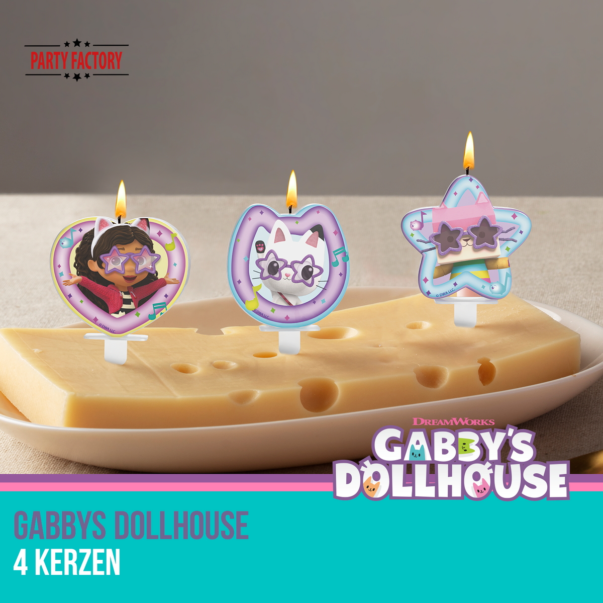 Gabby’s Dollhouse Geburtstagskerzen 4 Stück 3