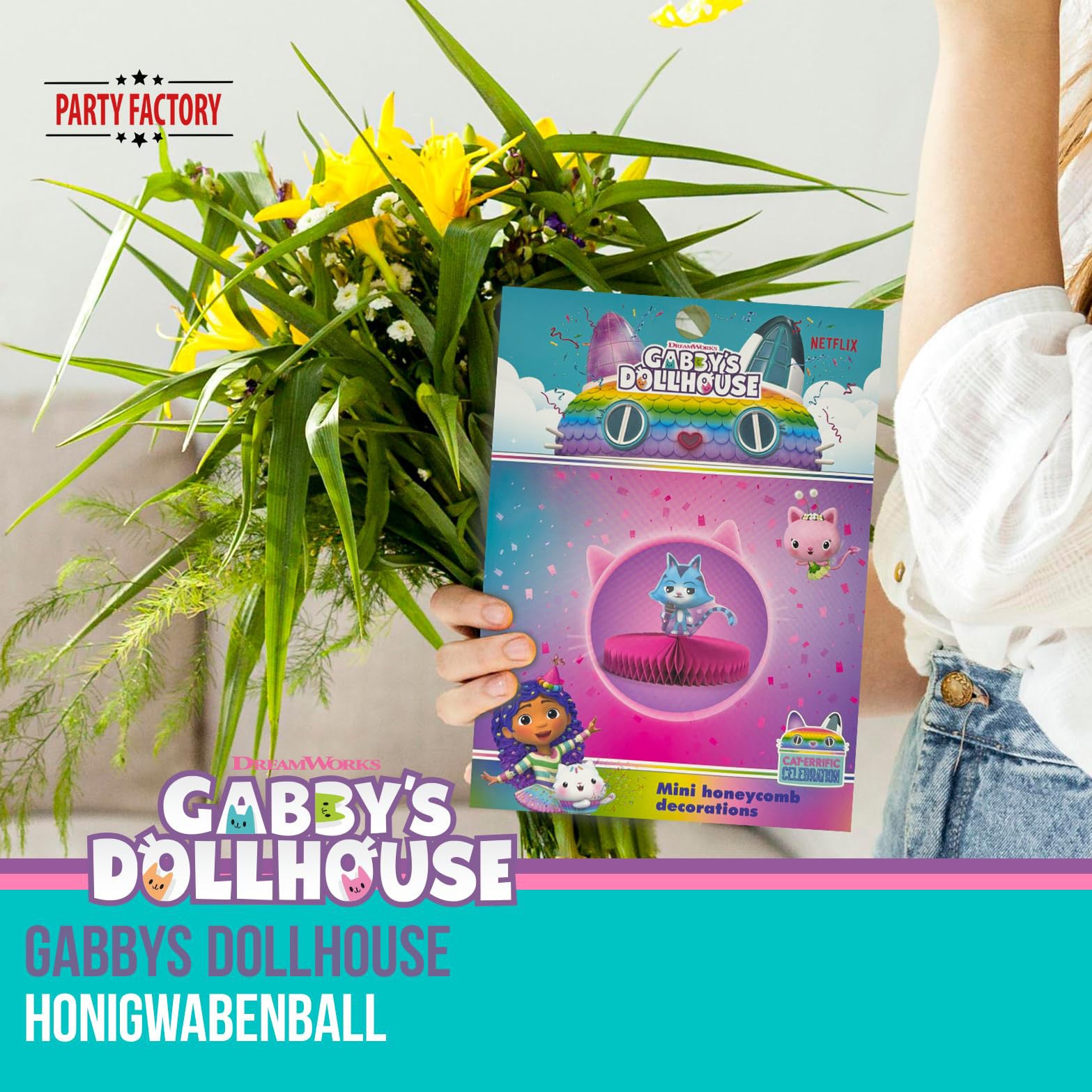 Gabby’s Dollhouse Honigwabenball Motiv 2 CatRat – Party Deko Kindergeburtstag 5