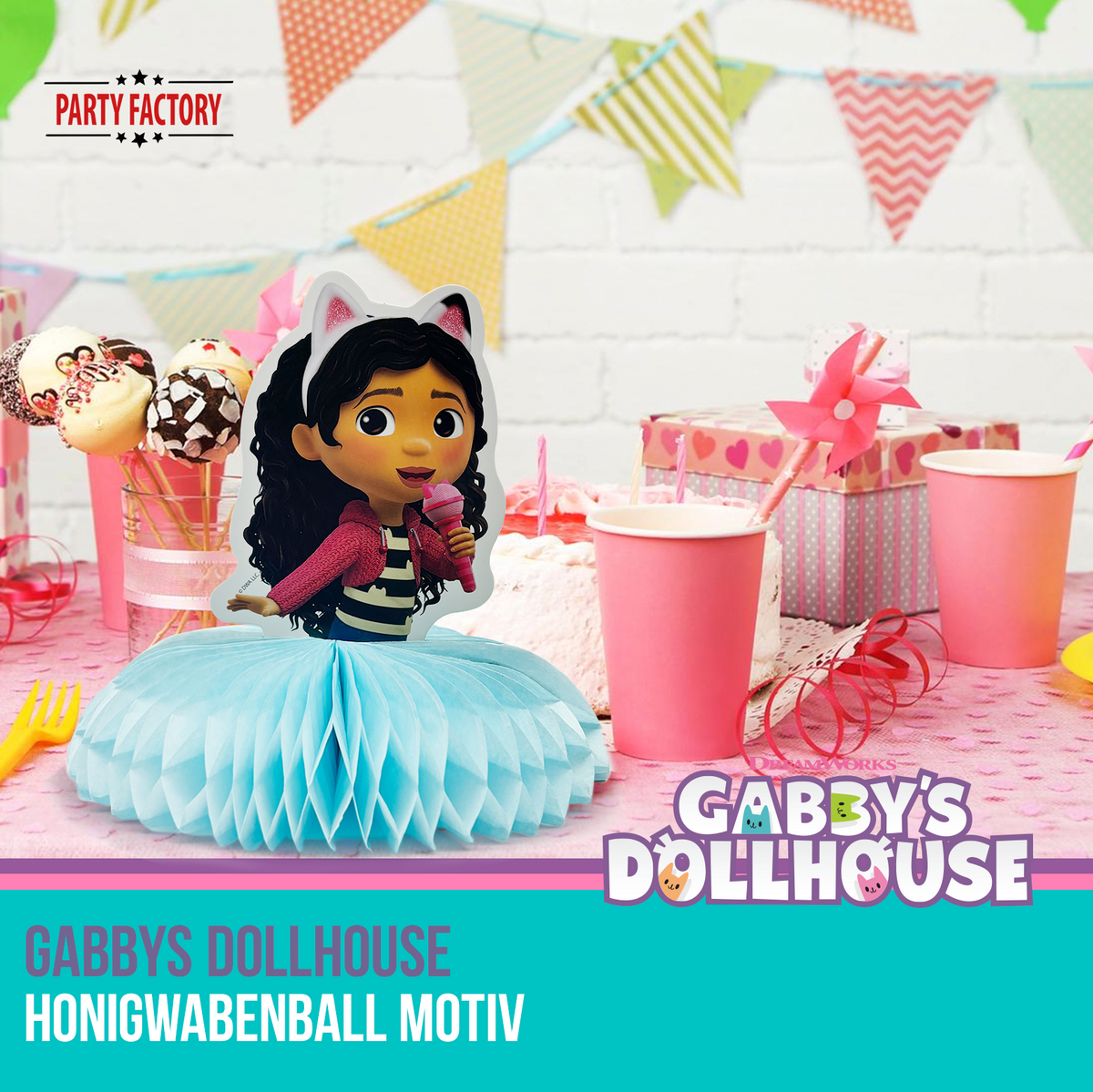 Gabby’s Dollhouse Honigwabenball Motiv 1 – Party Deko für Kindergeburtstag 9