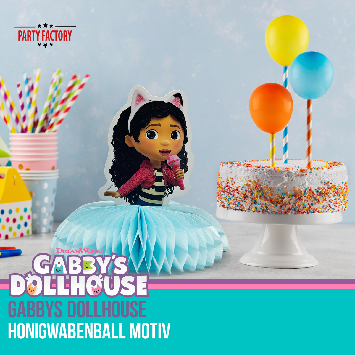 Gabby’s Dollhouse Honigwabenball Motiv 1 – Party Deko für Kindergeburtstag 10