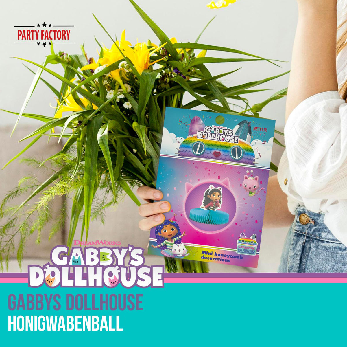 Gabby’s Dollhouse Honigwabenball Motiv 1 – Party Deko für Kindergeburtstag 11