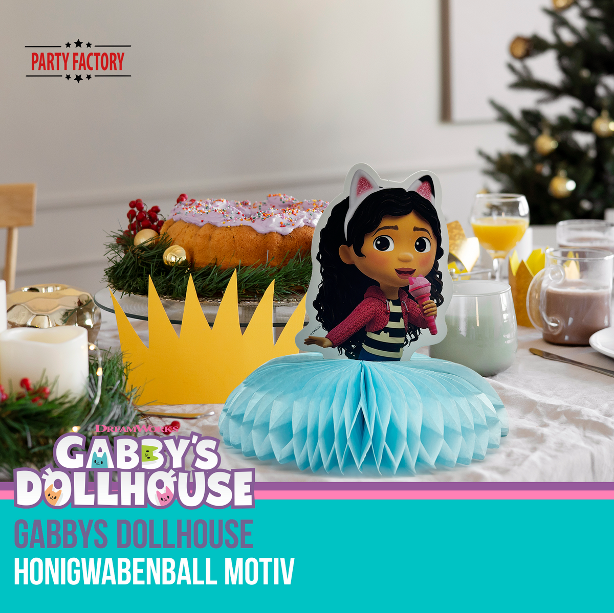 Gabby’s Dollhouse Honigwabenball Motiv 1 – Party Deko für Kindergeburtstag 12