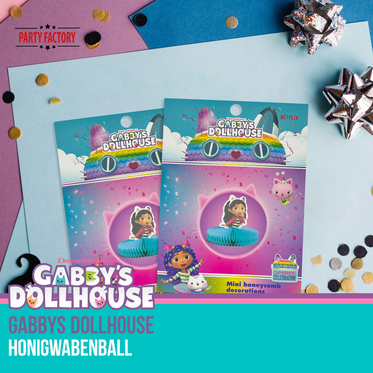 Gabby’s Dollhouse Honigwabenball Motiv 1 – Party Deko für Kindergeburtstag 13
