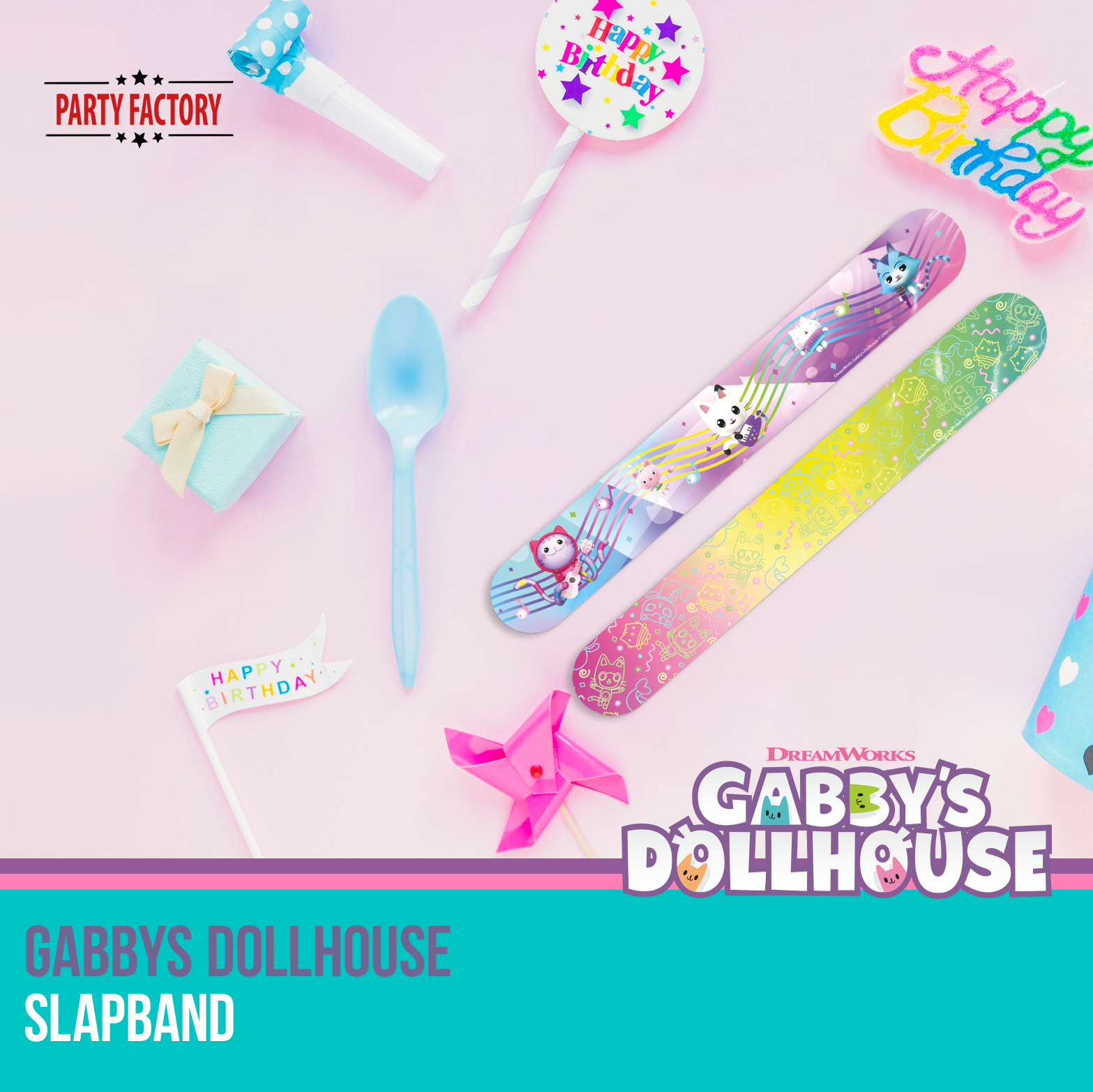 Gabby’s Dollhouse Slapband 2er Set – Bunte Schnapp-Armbänder für Kinder 3