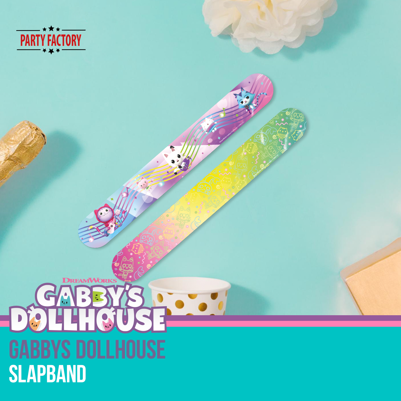 Gabby’s Dollhouse Slapband 2er Set – Bunte Schnapp-Armbänder für Kinder 6