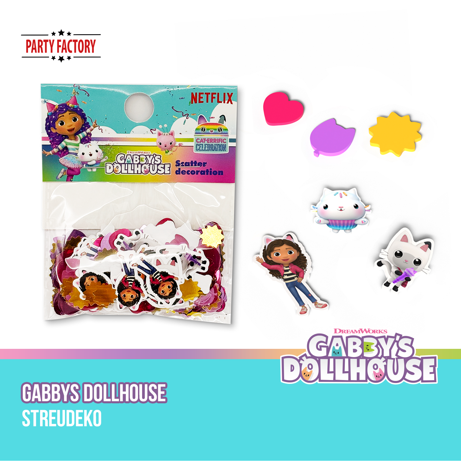 Gabby's Dollhouse Table Scatter Decoration for Kids' Party 9