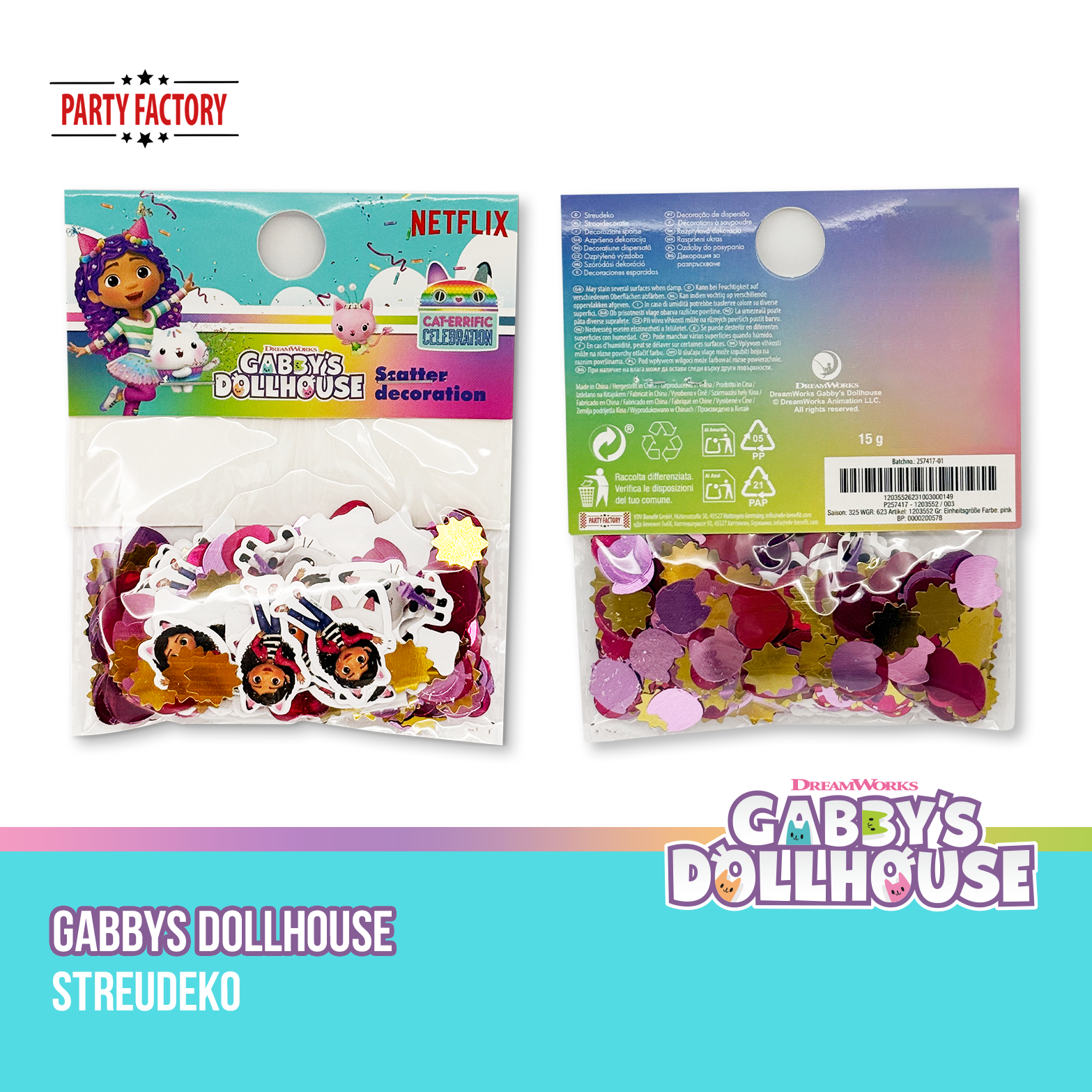 Gabby's Dollhouse Table Scatter Decoration for Kids' Party 12