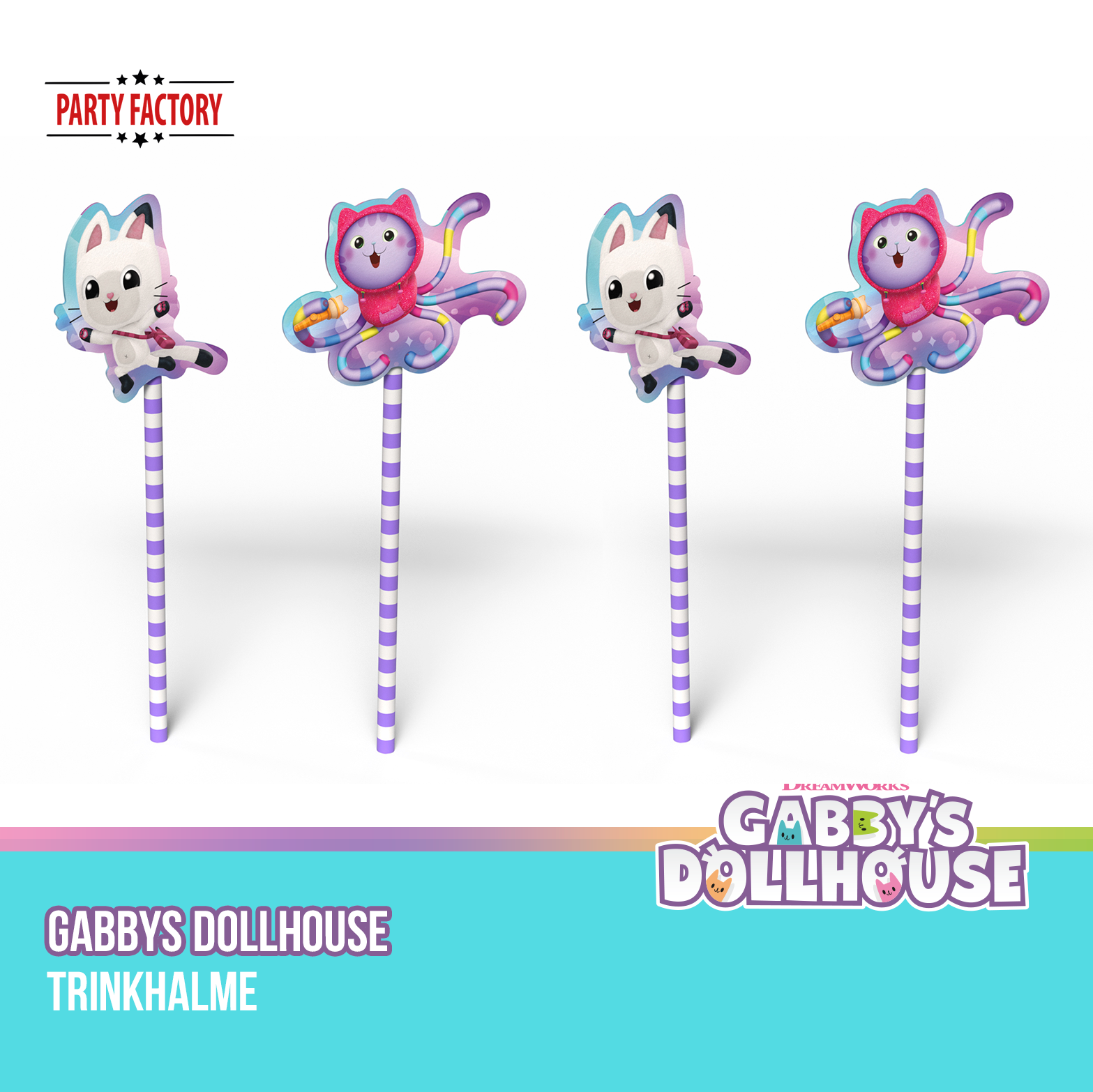Gabby's Dollhouse Drinking Straws 8-pack 12