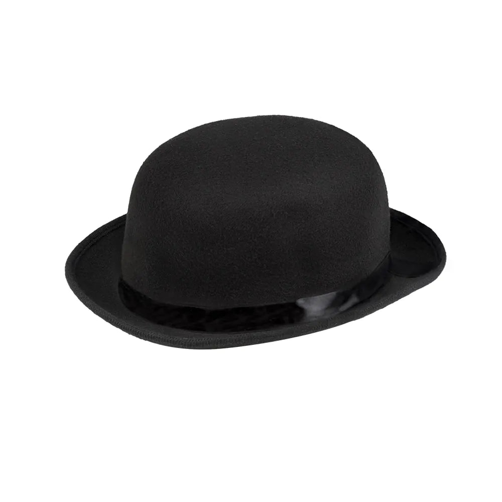 Hut Steambowler schwarz – klassischer Bowler für Steampunk, Gangster Gentleman Kostüm 2