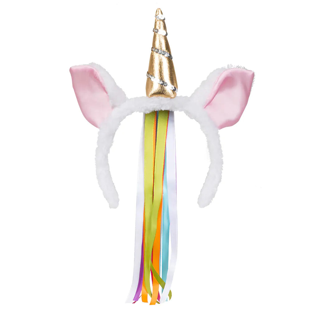 Diadem Flashy Unicorn – Unicorn headband with horn, ears &amp; ribbons for parties 2