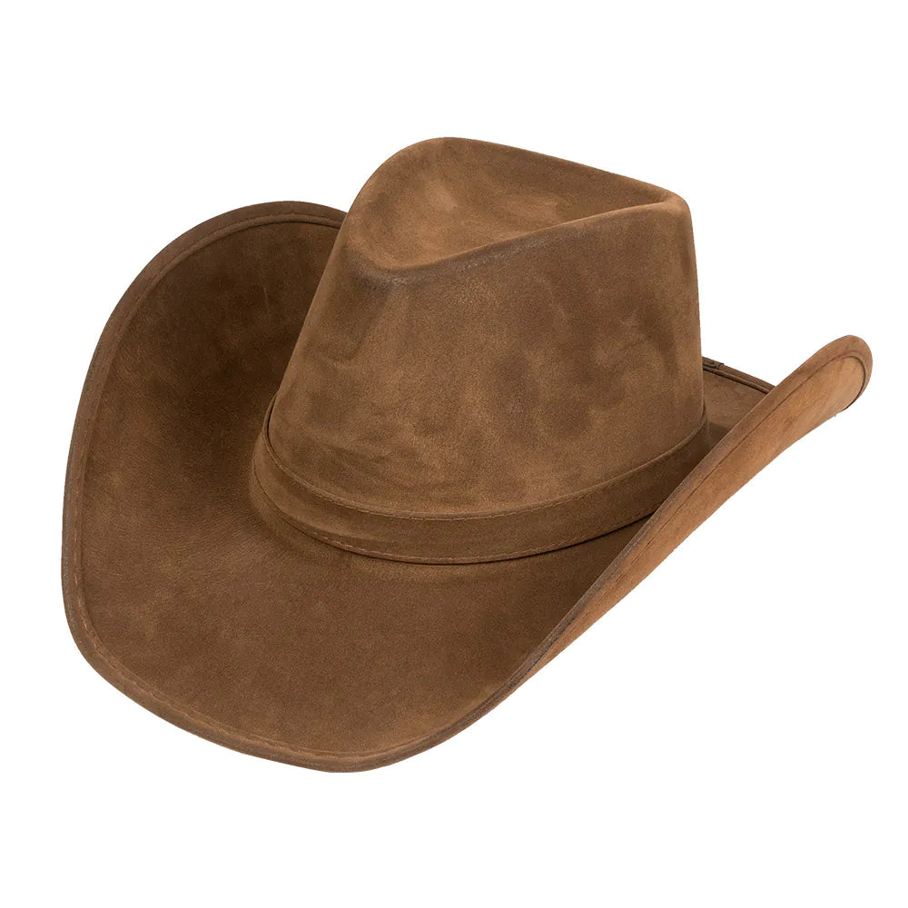 Cowboy hat Wyoming brown Western hat made of faux leather for men 2