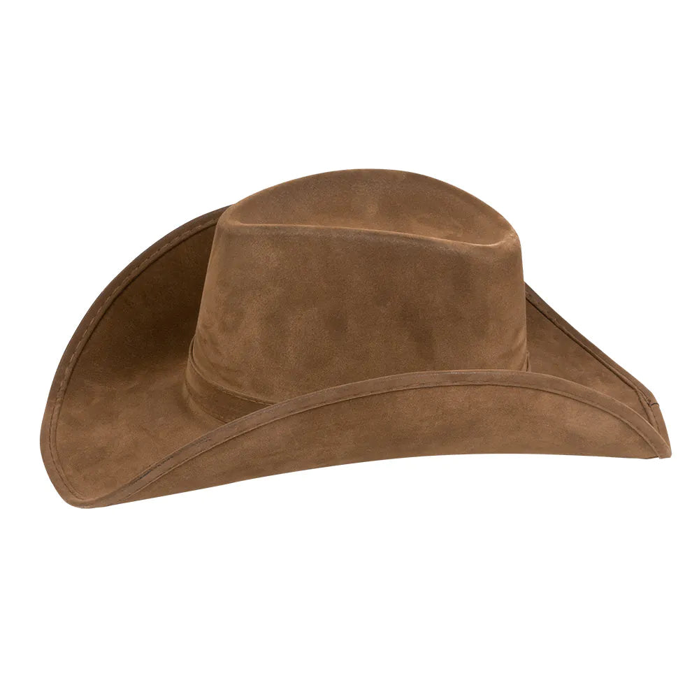 Cowboy hat Wyoming brown Western hat made of faux leather for men 3