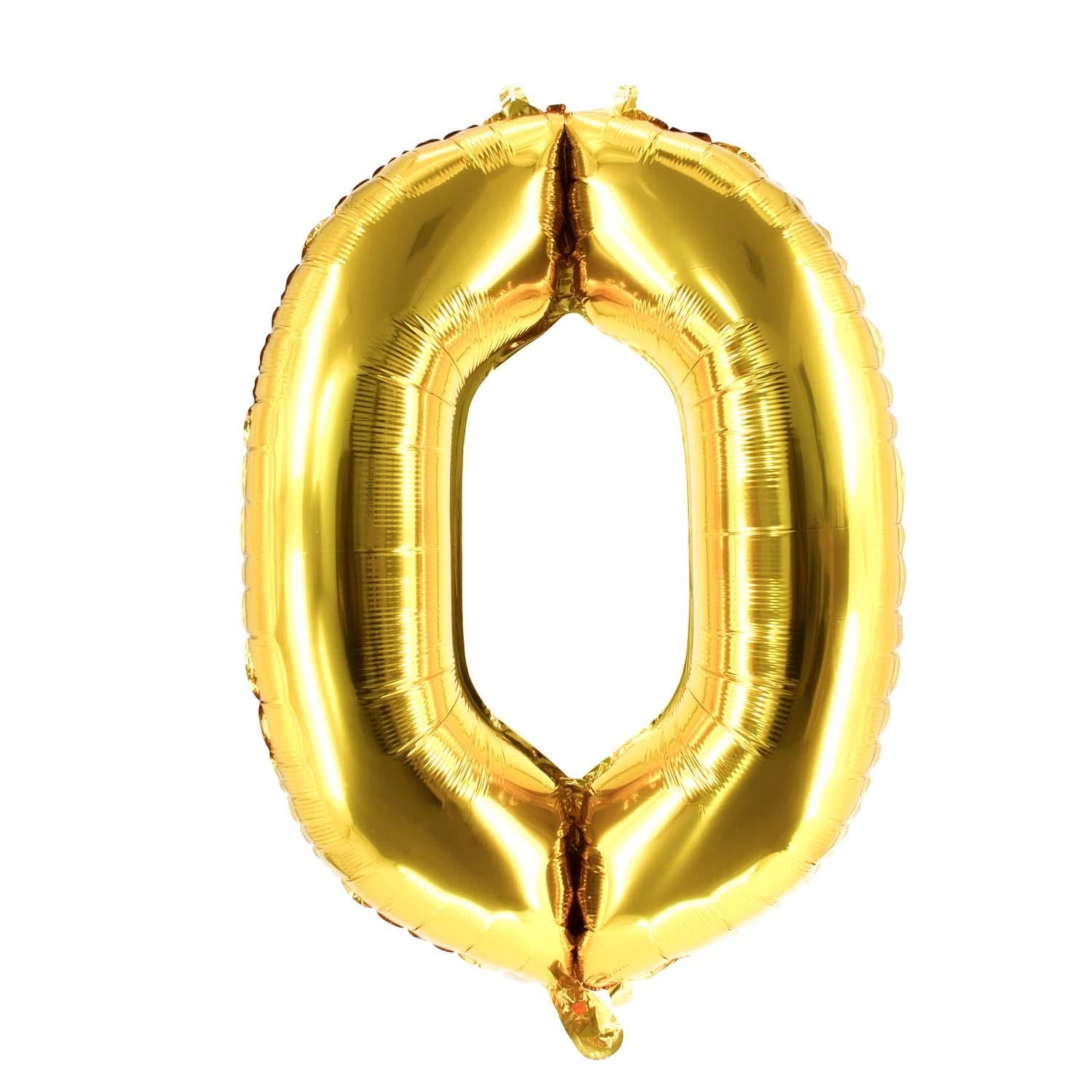 Foil balloons, number balloon in gold, 100 cm, numbers 0-9, shiny 15
