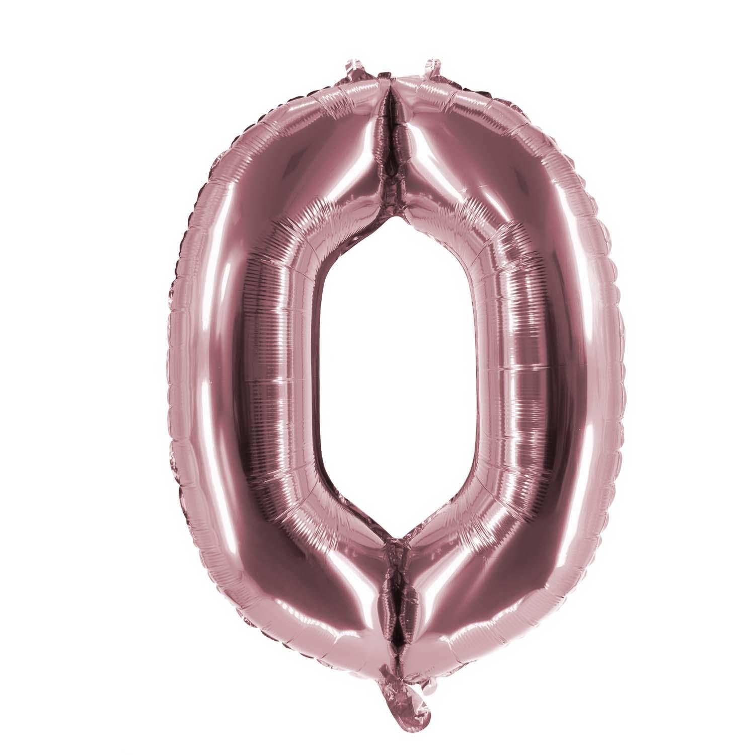 Foil balloons, number balloon, rose gold, 100 cm, numbers 0 to 9, glossy 14