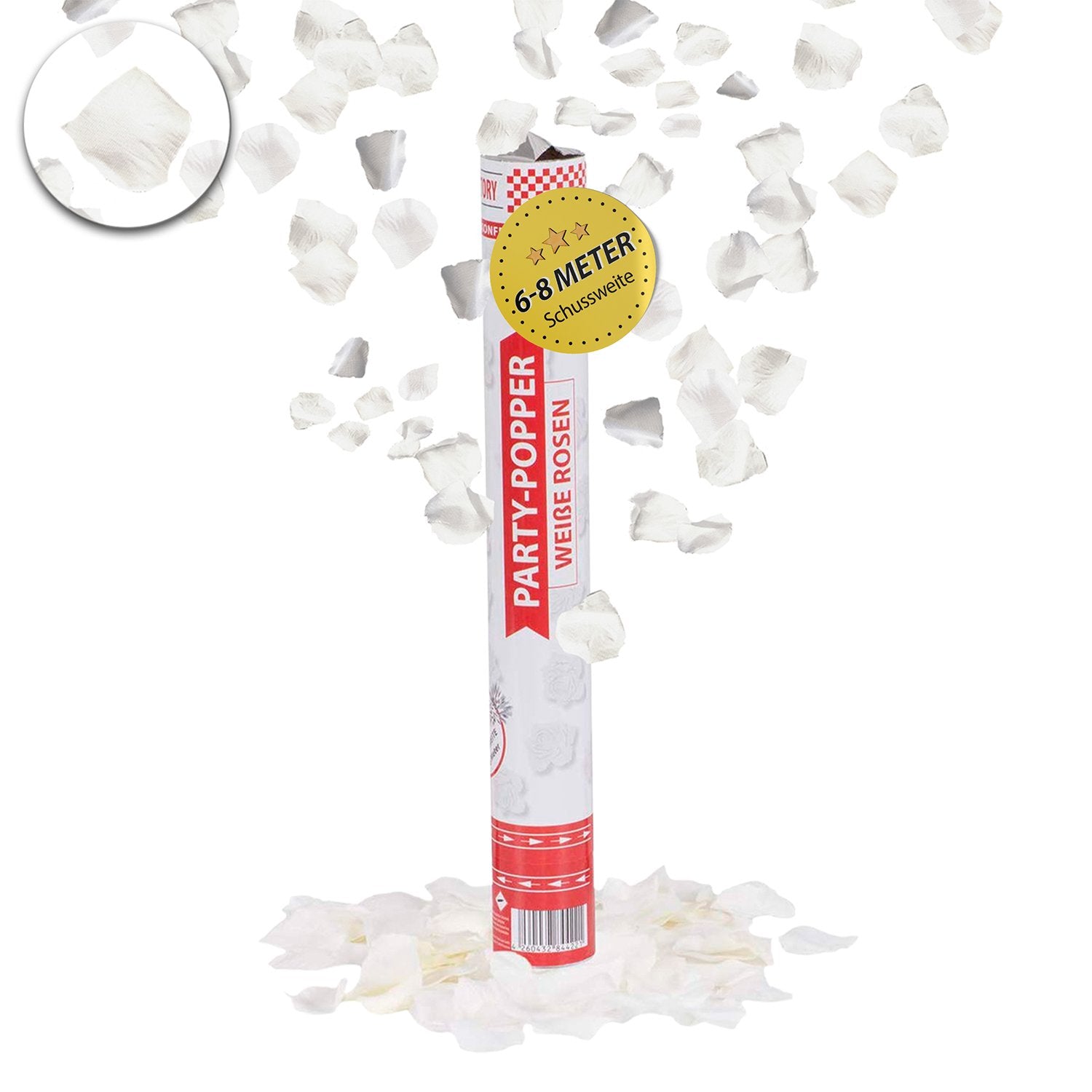 Party Popper 40cm White Roses