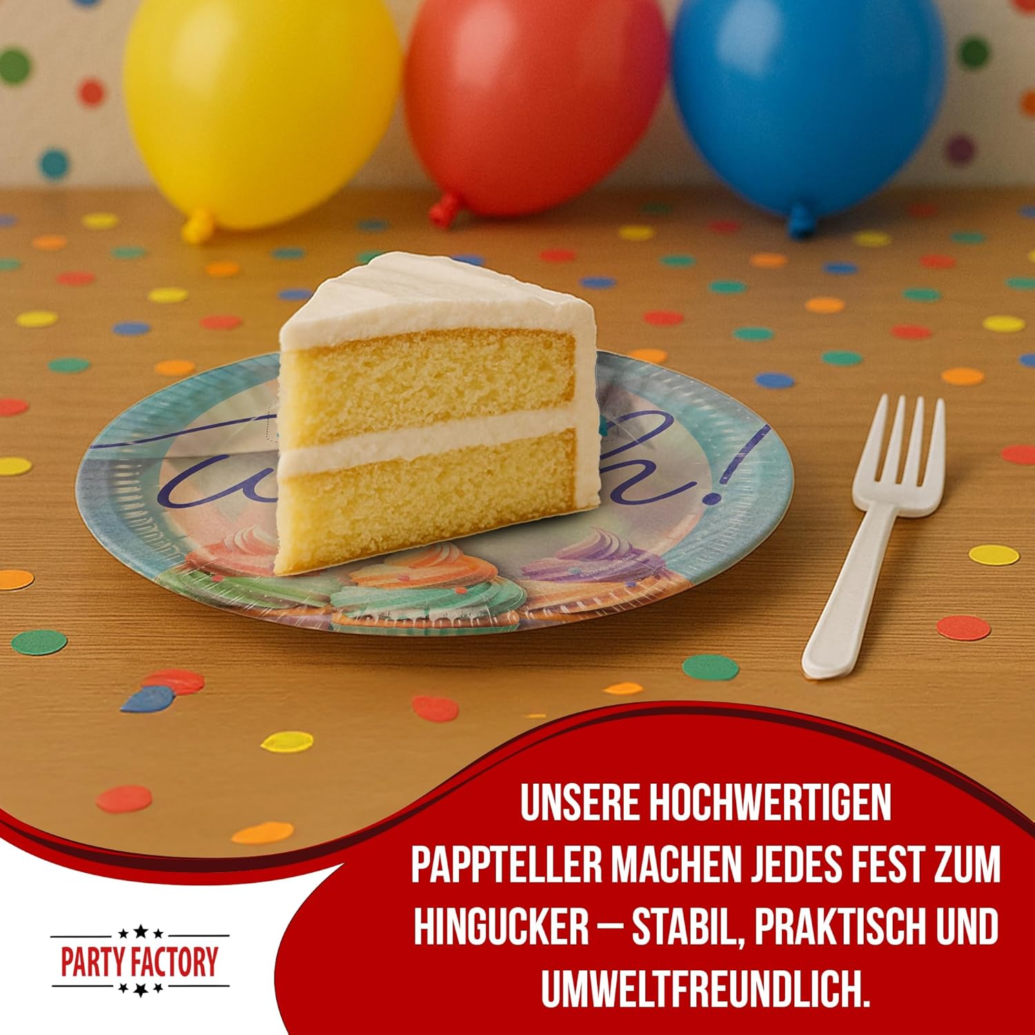 Happy Birthday Teller 8er-Pack Ø 23  cm pastellbunte Deko für Geburtstage 4