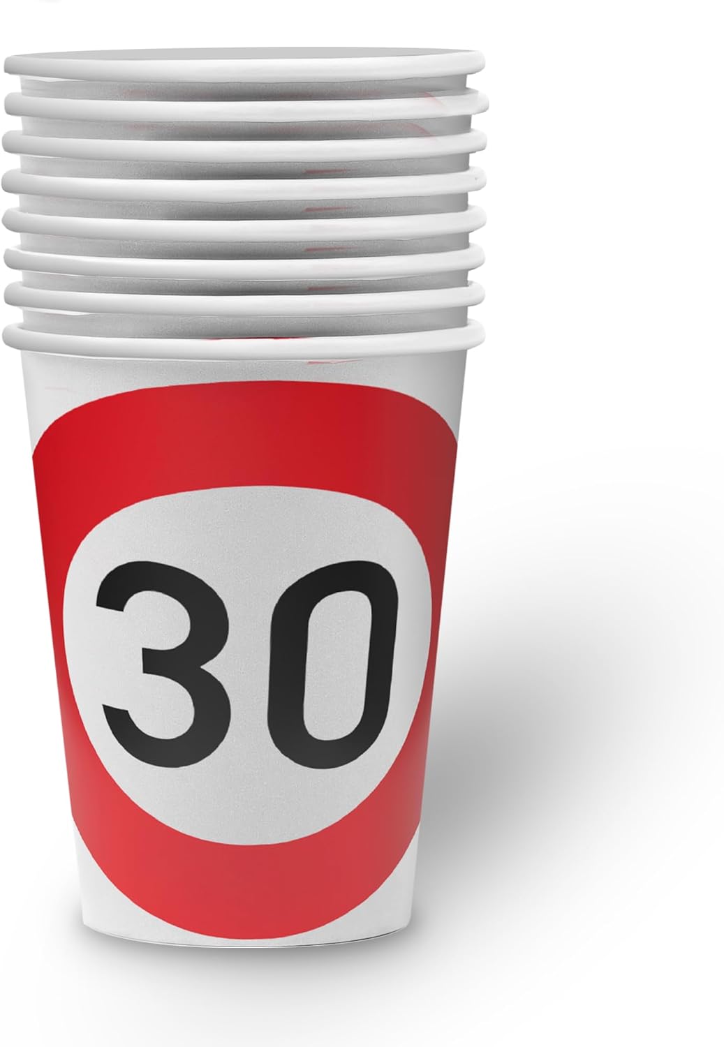 Becher Happy Birthday 30 – 8er-Pack, 250 ml, Partydeko zum 30. Geburtstag