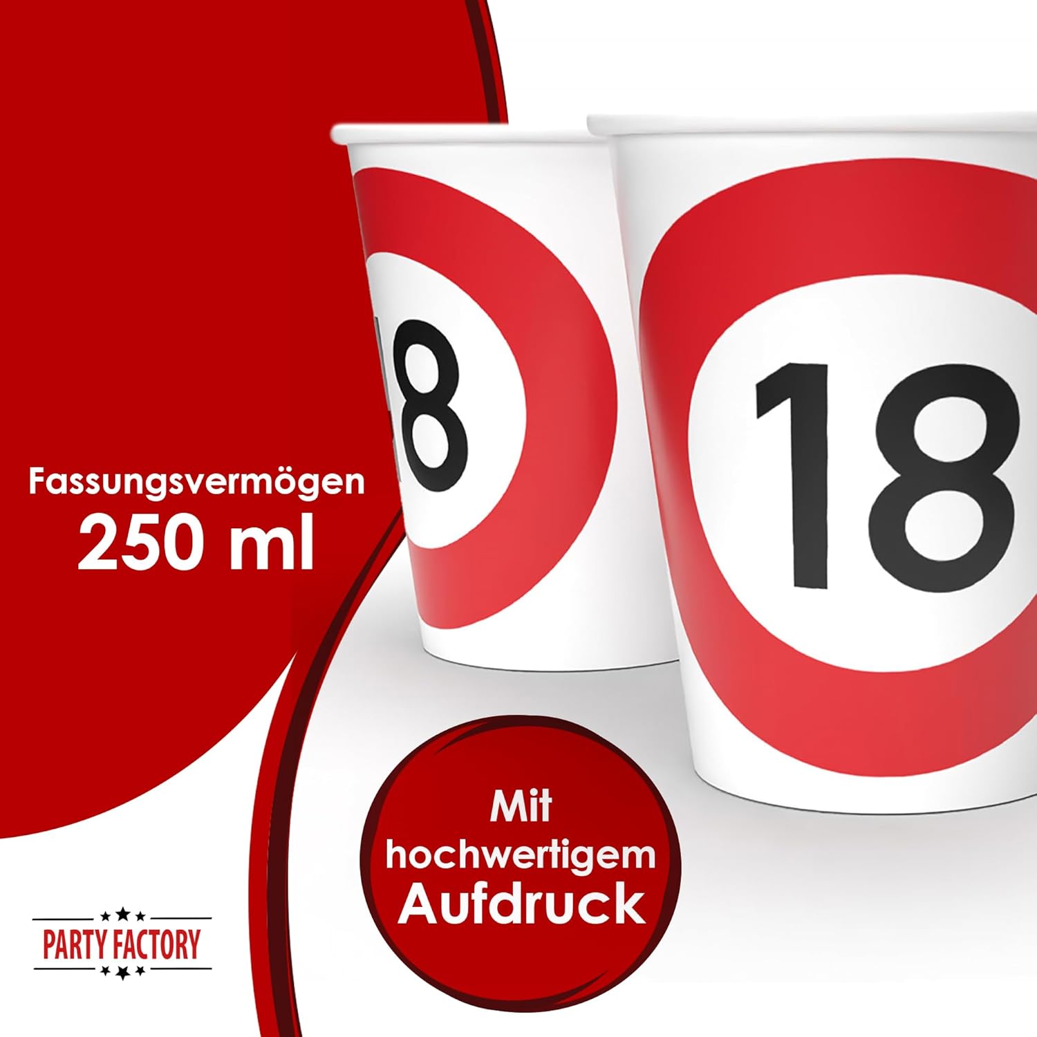 Becher Happy Birthday 18 8er-Pack 250  ml 4