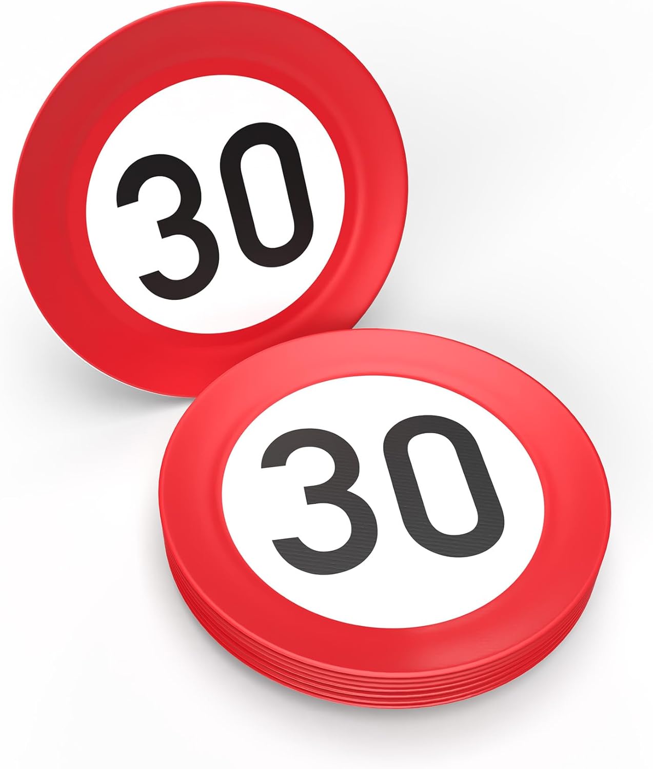 Happy Birthday 30 Plates – Pack of 8, Ø 23 cm, elegant paper plates for a 30th birthday