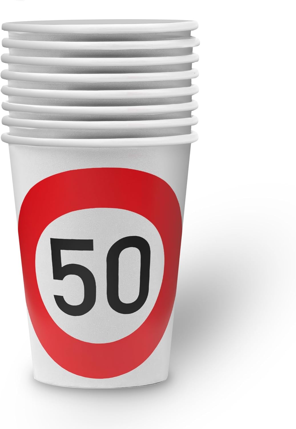 Becher Happy Birthday 50 – 8er-Pack, 250 ml, stilvolle Deko zum 50. Geburtstag