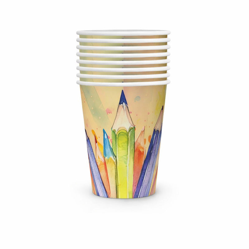 Back to School Cups – Pack of 8, 250 ml, neutral pastel colors for starting school 2