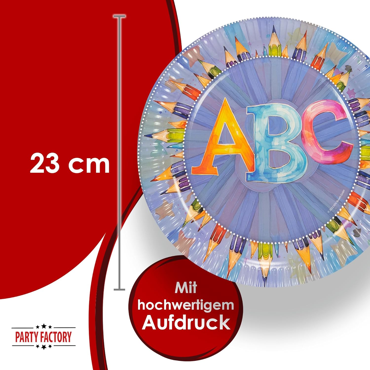 Back to School Plates – Pack of 8, Ø 23 cm, colorful back-to-school decorations for children 2
