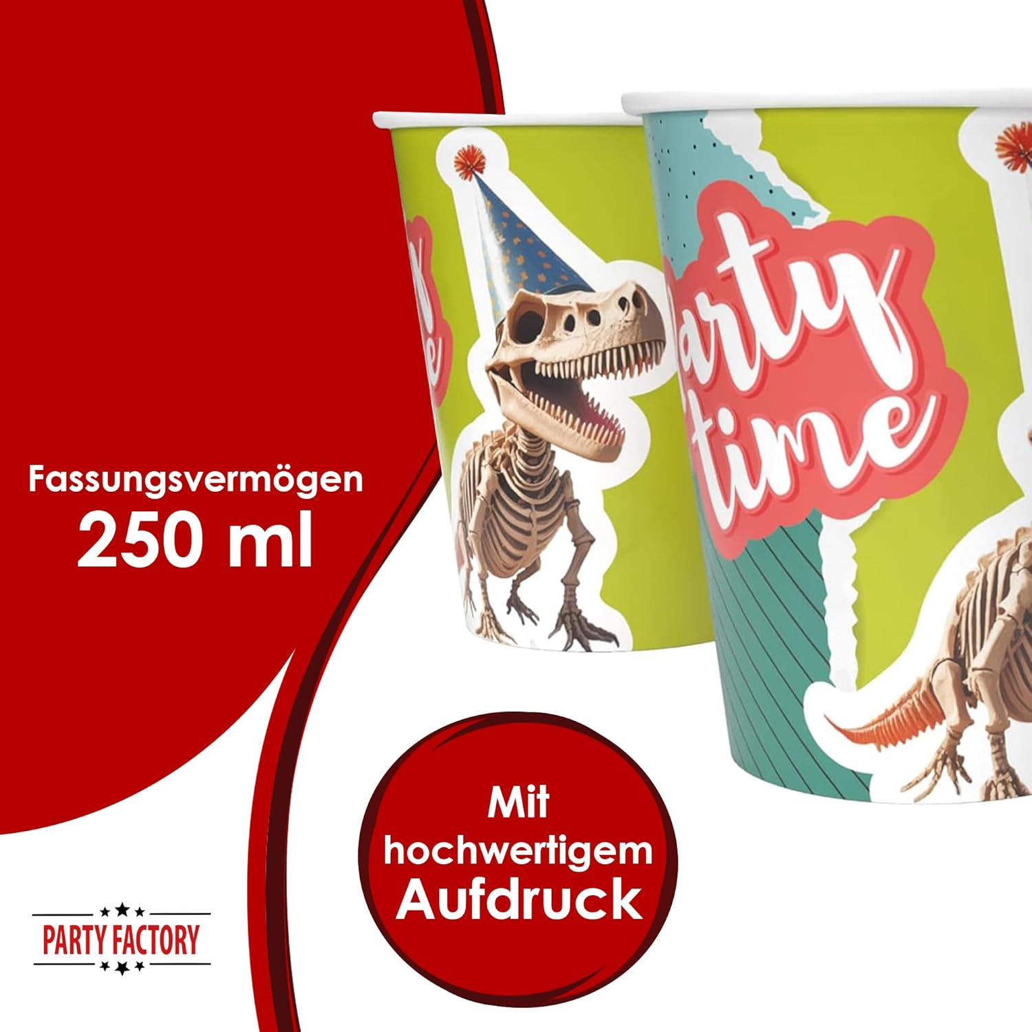 Becher Dino Skelett 8er-Pack 250  ml 11