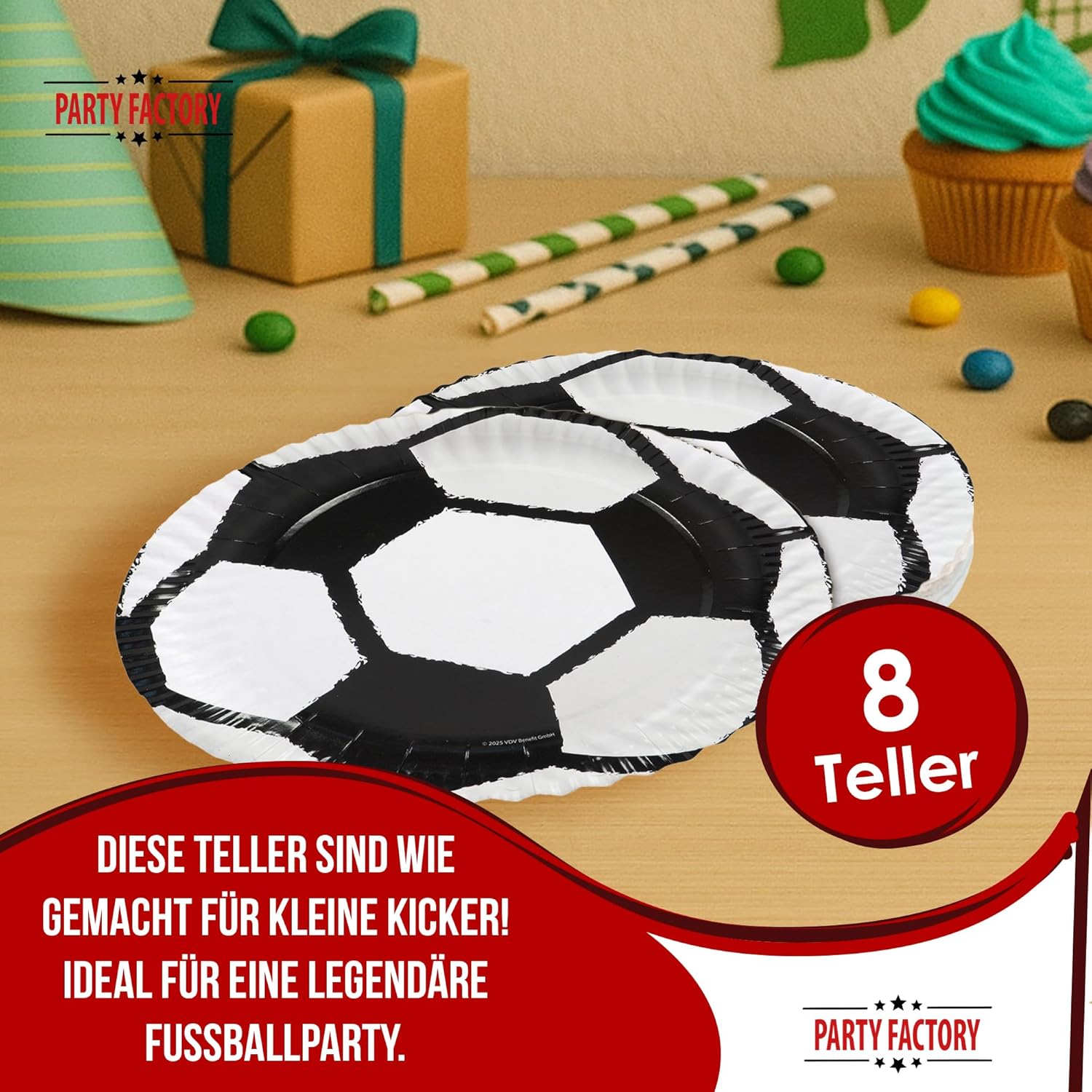 Fußball Goal Teller 8er-Pack Ø 23  cm 3
