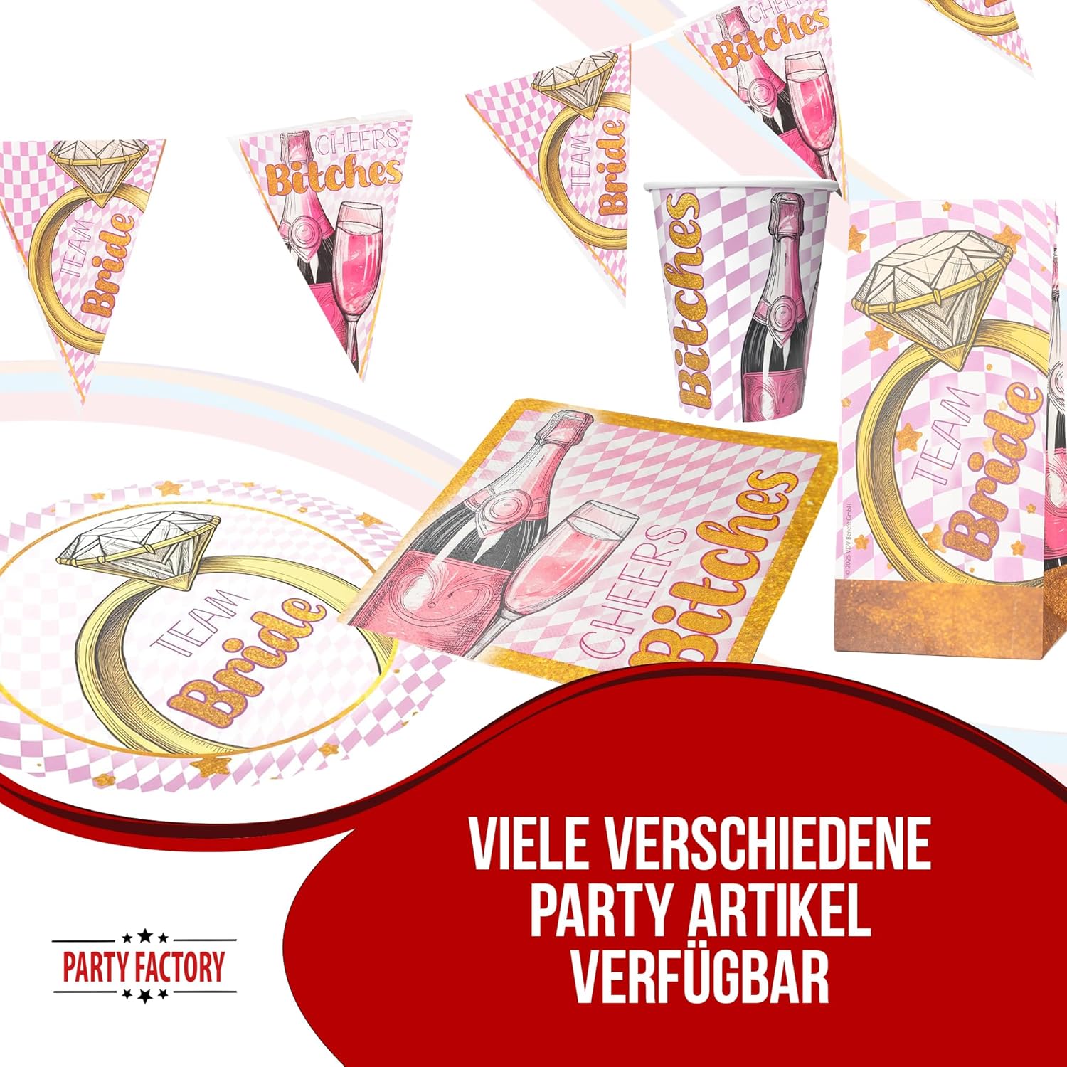 Bachelorette Becher Bling Bling 8er-Pack 250 ml stylische Deko für JGA 5