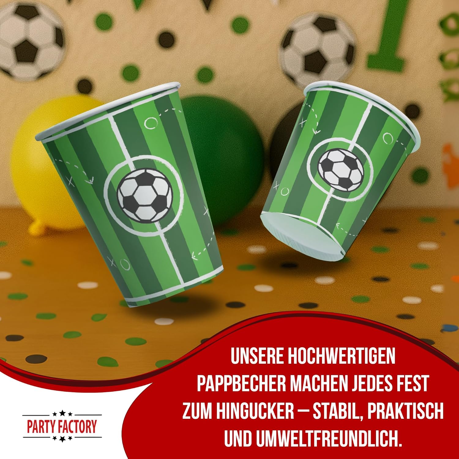 Football Goal Cups 8-pack 250ml Party Cups for Football Birthday Party 3