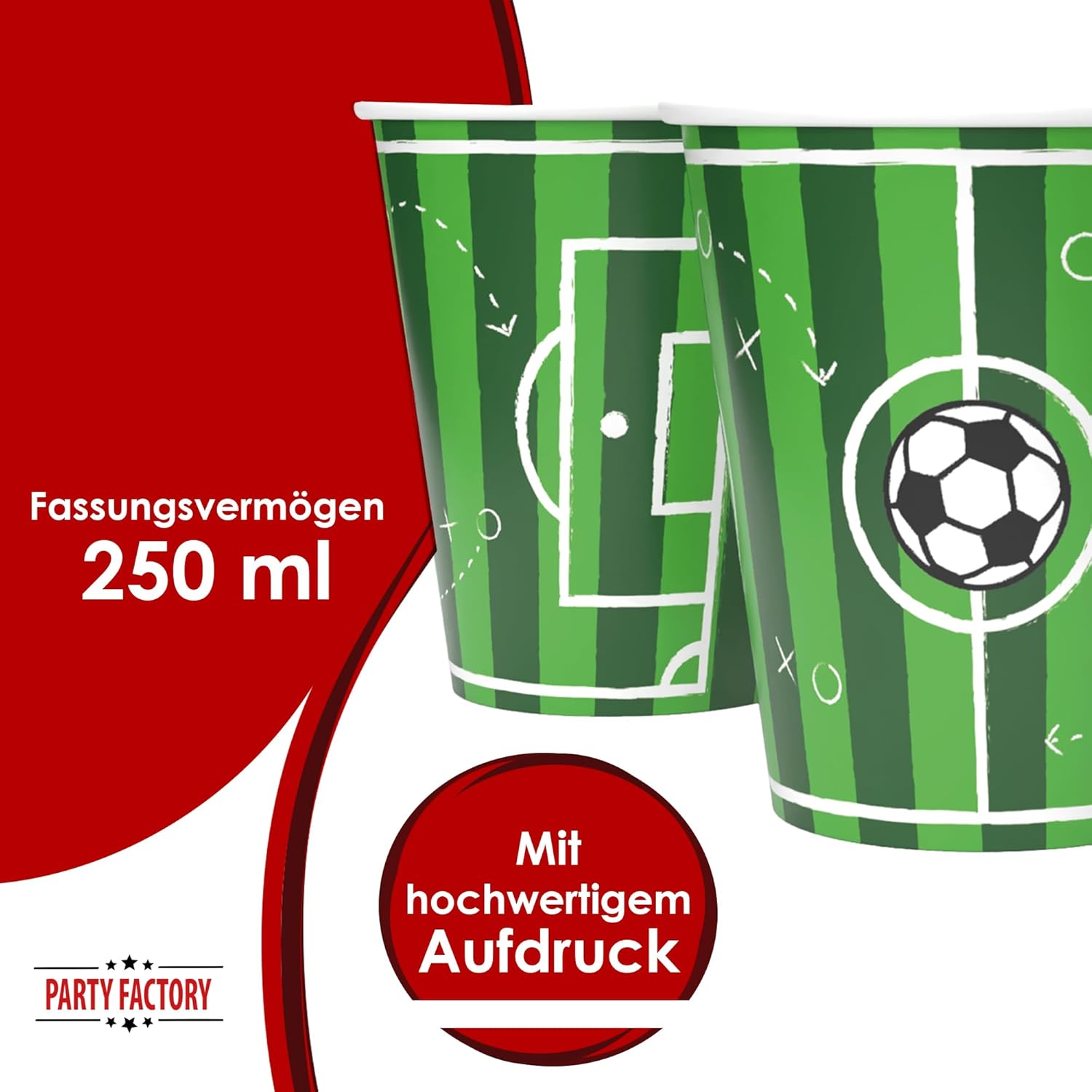 Football Goal Cups 8-pack 250ml Party Cups for Football Birthday Party 4