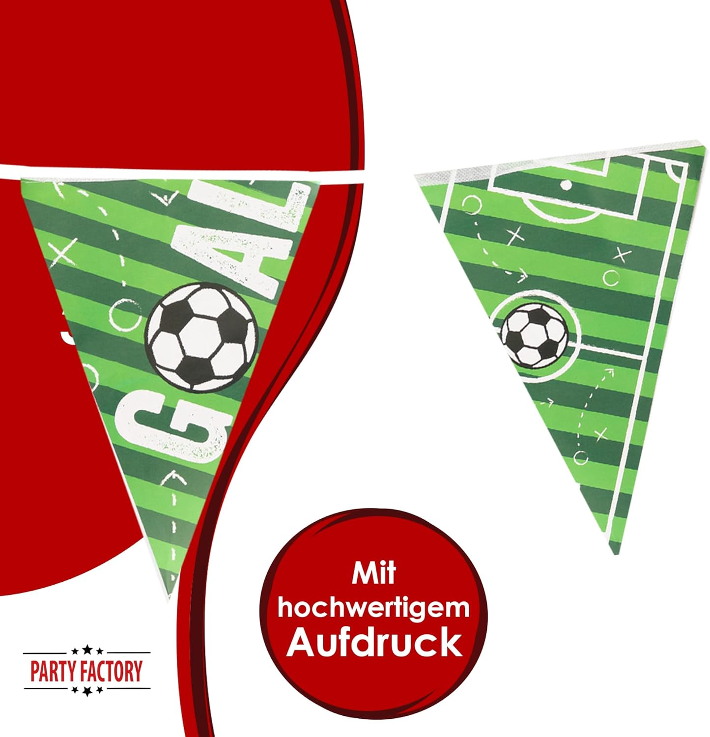 Fußball Wimpelkette Goal 4-5 m grün 11