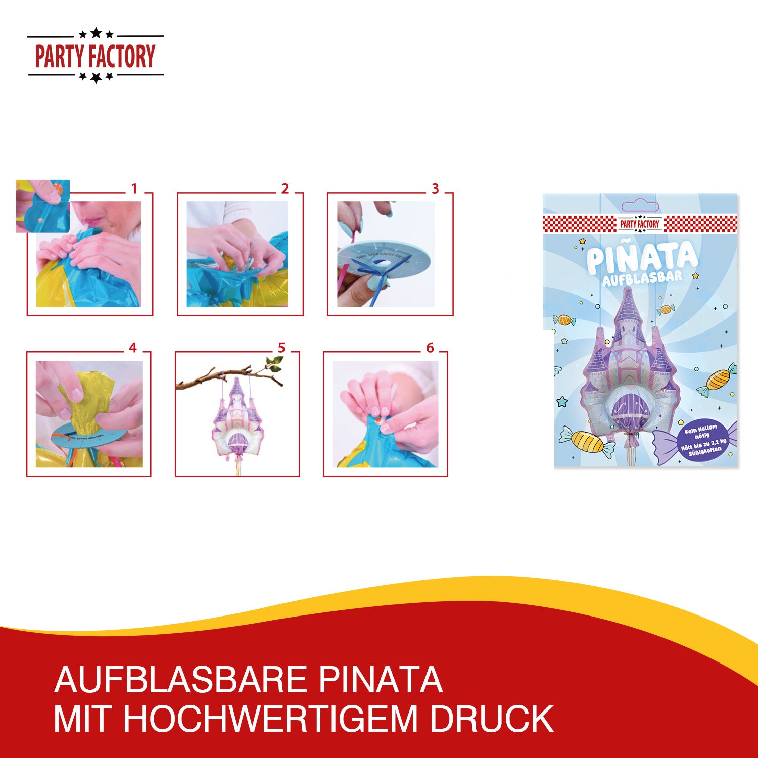 Zieh-Pinata Schloss aufblasbar Luft Folie 60×116 cm 10