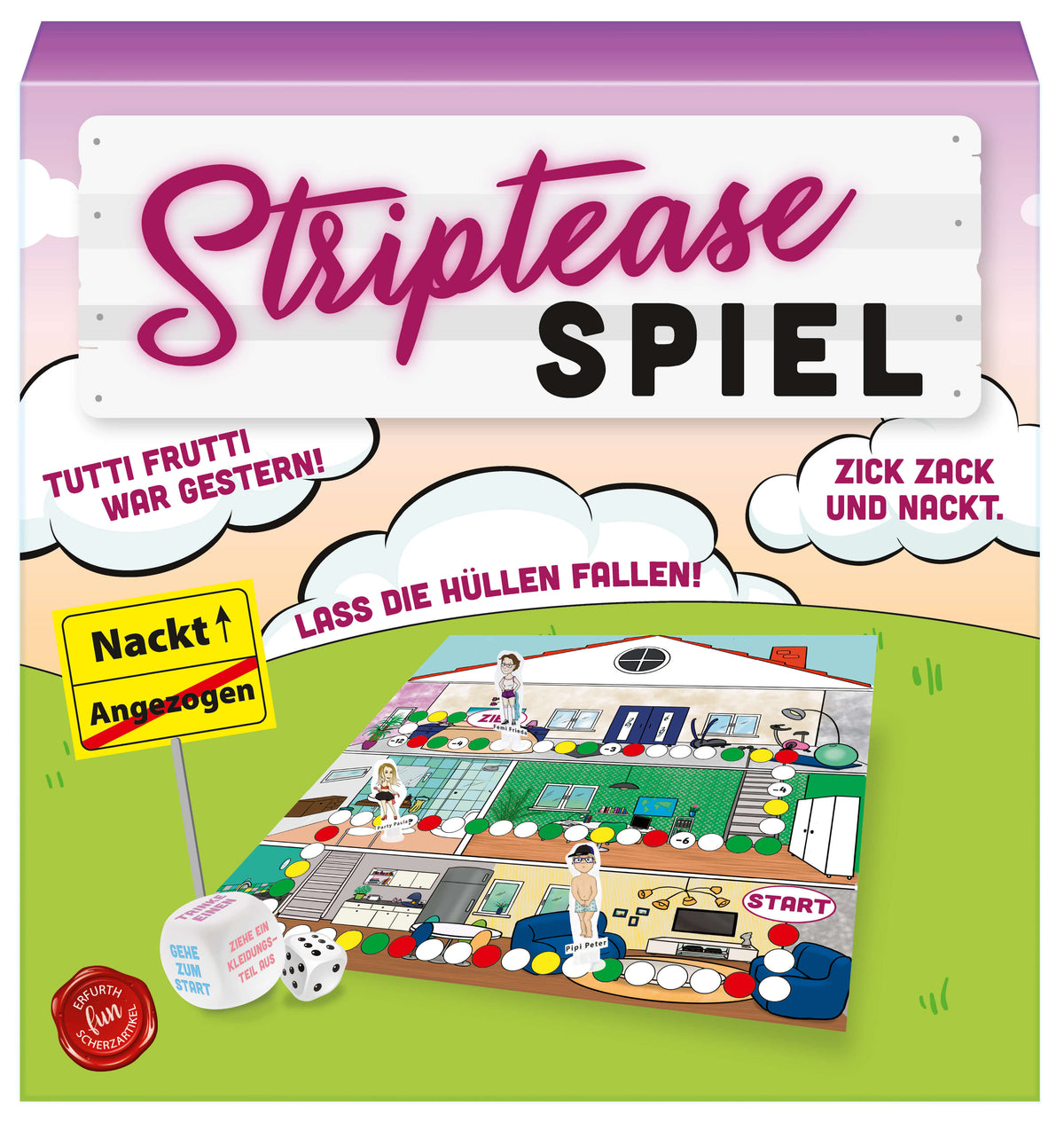 Striptease Spiel Party-Spiel für Erwachsene bis 6 Spieler 2
